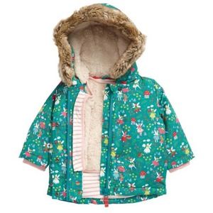 Mini Bodin Sardinia Green Fairy Garden 3-in-1 Faux Fur Baby Coat